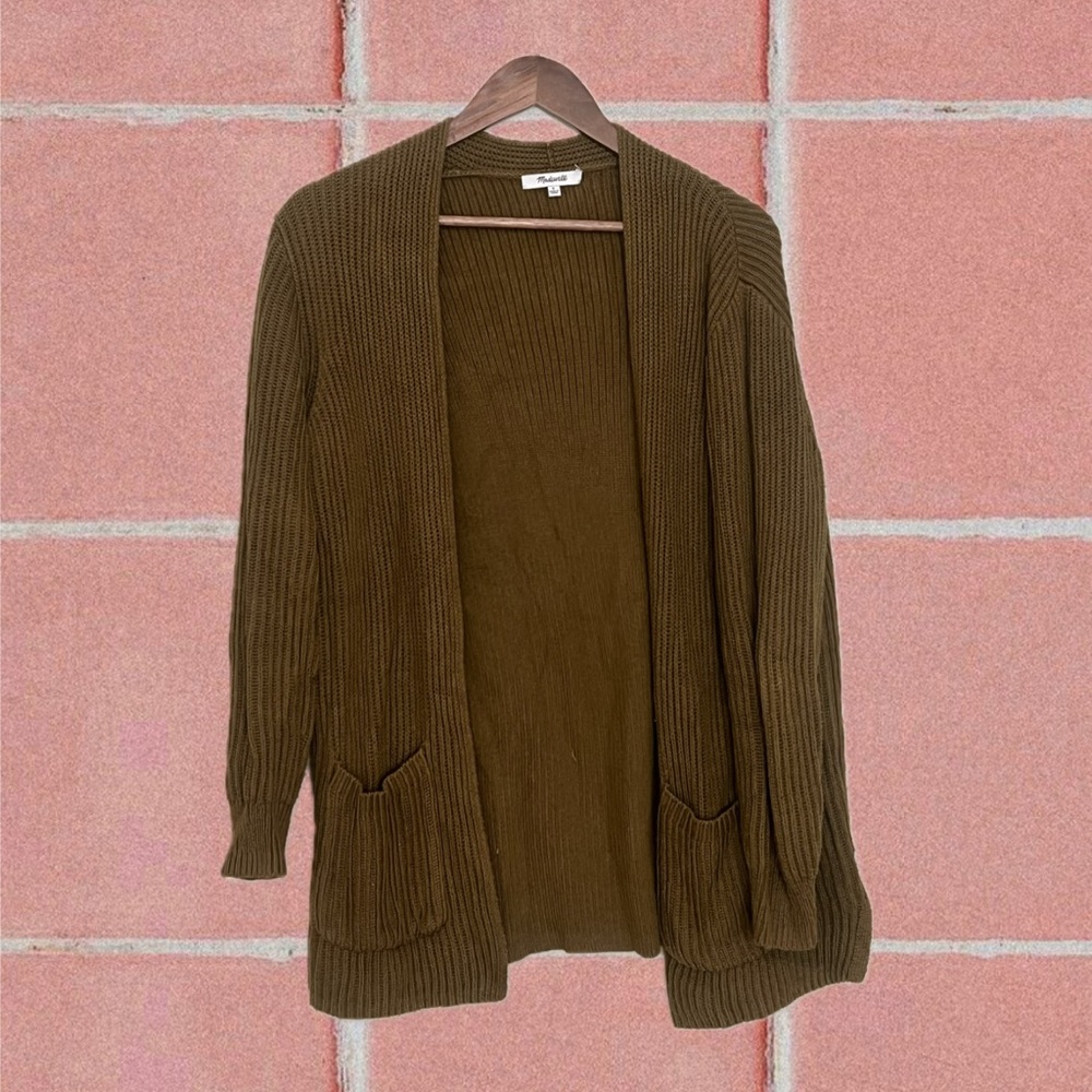 Madewell Olive Green Knit Cardigan Sweater
